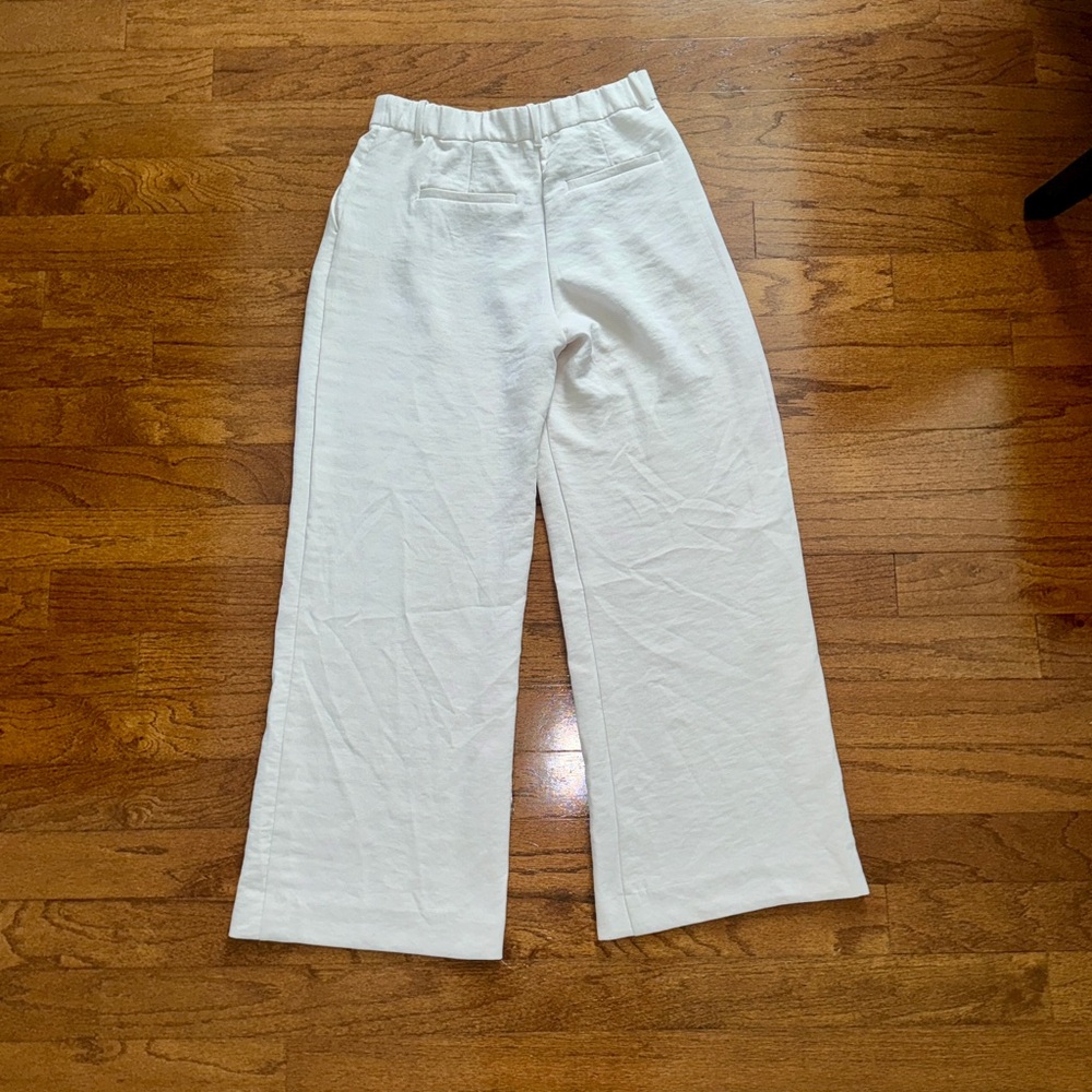 Abercrombie Cream High Rise Wide Leg Crepette Pant- Size 28 - Picture 11 of 12